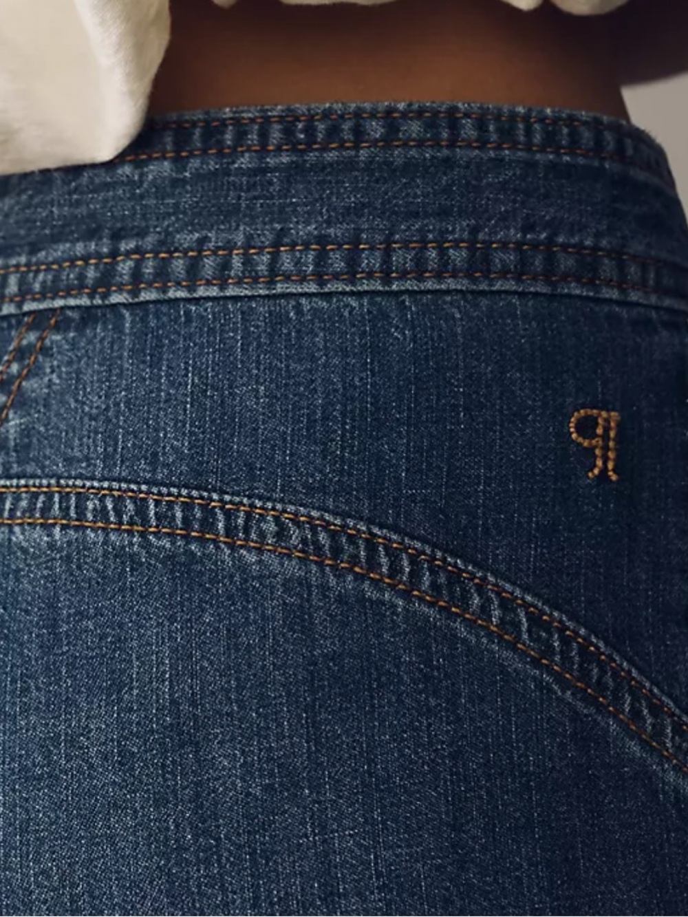 Pilcro Wide-Leg High-Rise Jeans in Dark Blue - Picture 4 of 5